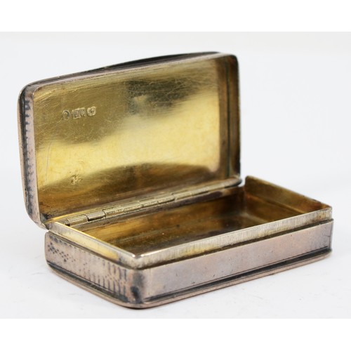 64 - A Victorian silver snuff box, by Francis Clarke, Birmingham 1838, William IV duty mark, 7.5 x 4 x 1.... 