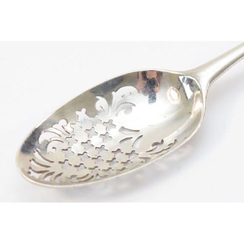 11 - A George II silver mote spoon, by James Tookey, London, c.1760, makers mark struck twice, with pierc... 