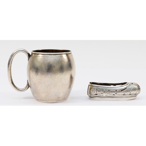 54 - A Chinese silver christening mug, by Wing Nam & Co, Hong Kong, c.1900/10, engraved Anne, with spot h... 