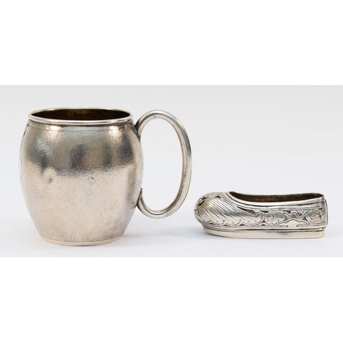 54 - A Chinese silver christening mug, by Wing Nam & Co, Hong Kong, c.1900/10, engraved Anne, with spot h... 