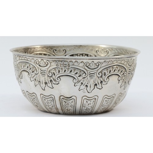 50 - A Victorian silver rose bowl, by James Dixon & Sons, Sheffield 1895, with embossed floral decoration... 