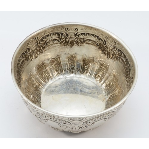 50 - A Victorian silver rose bowl, by James Dixon & Sons, Sheffield 1895, with embossed floral decoration... 