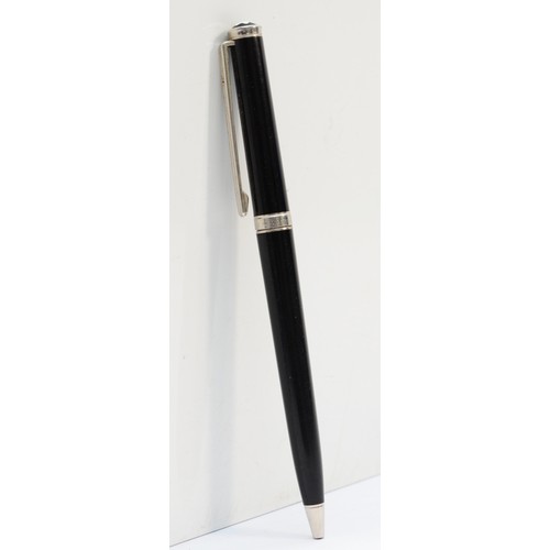 86 - Mont Blanc, a black Noblesse ball point pen, with spare refill, case, service book dated 2002.