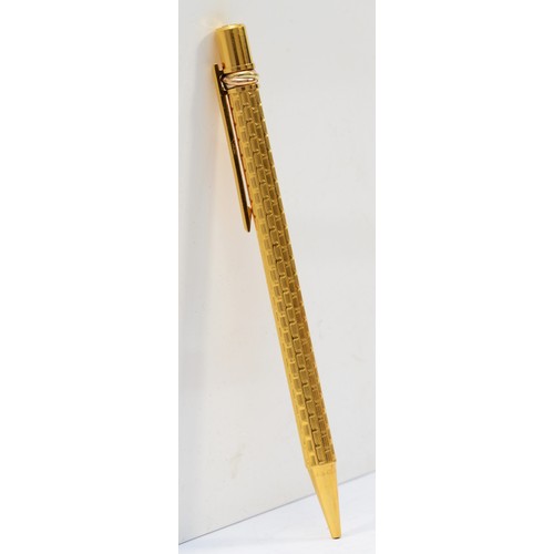 87 - Cartier, de Must, a gold plated Stylos ball point pen, c.1992, with booklets, case and box.
Very goo... 