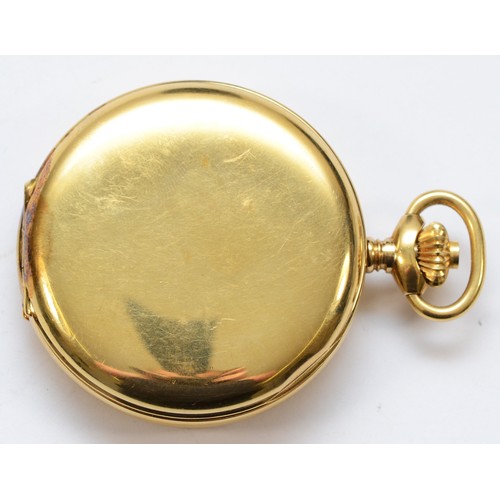 88 - Helvetia, a gold plated keyless wind full hunter pocket watch, with Roman numerals, 17 jewel cal. 64... 