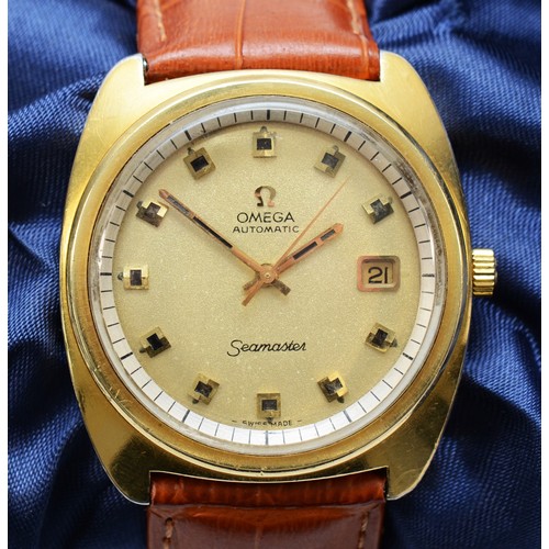 101 - Omega Seamaster automatic, date, gilt metal gentelman's wristwatch, c.1971, ref 166.065, cal 565, th... 