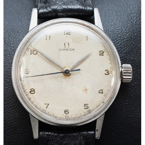 103 - Omega British Military WWII era stainless steel manual wind gentleman's wristwatch, c.1939, cal. 30T... 