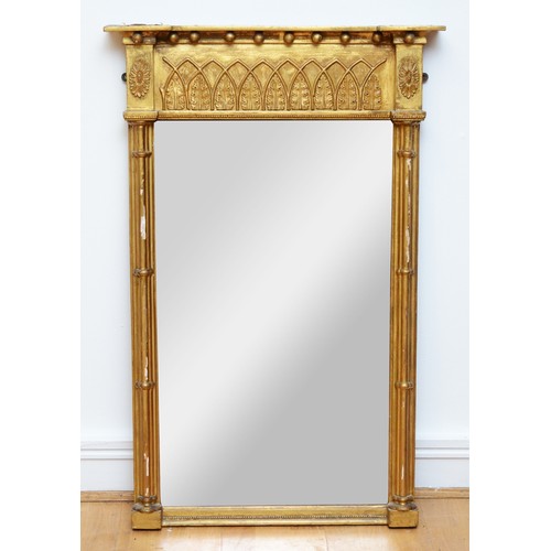 207 - A late 19th century French gilt gesso framed wall mirror, of rectangular form.
96x62cm.