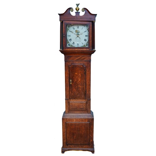 275 - A 19th century mahogany cased 30 hour longcase clock, with broken swan neck pediment and central urn... 