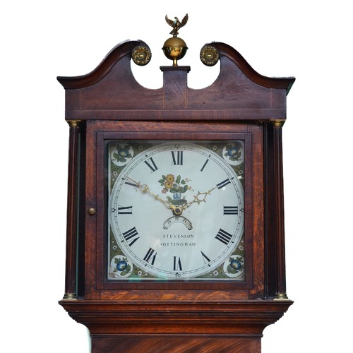 275 - A 19th century mahogany cased 30 hour longcase clock, with broken swan neck pediment and central urn... 