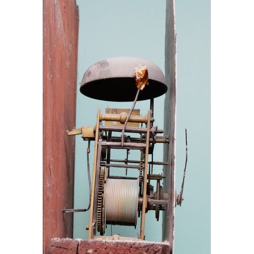 274 - A late 19th century mahogany cased 8 day longcase clock, the hood with shaped pediment and brass fin... 