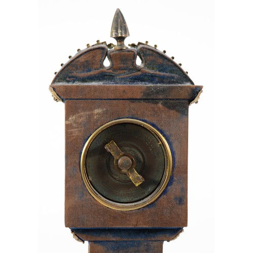 270 - An early 20th century miniature longcase clock, the silk covered mahogany case with gilt ormolu moun... 