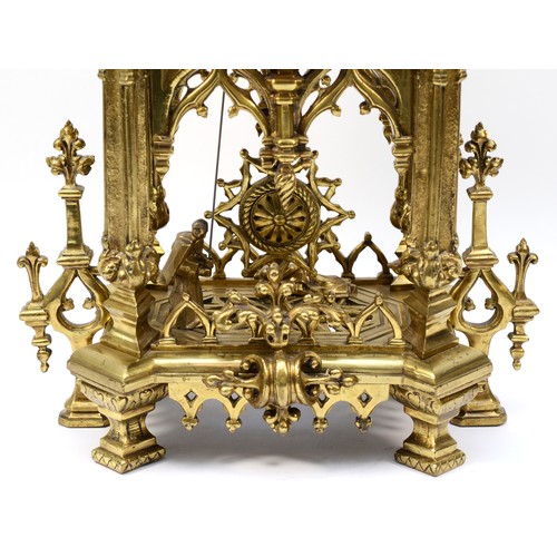 259 - A French Baroque style ormolu mantel clock, circa 20th century, the circular two train outside count... 