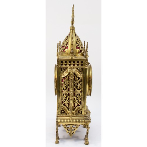 260 - A French Baroque style mantel clock, circa 20th century, the circular two train outside countwheel b... 