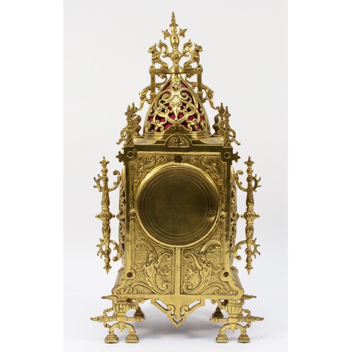 260 - A French Baroque style mantel clock, circa 20th century, the circular two train outside countwheel b... 