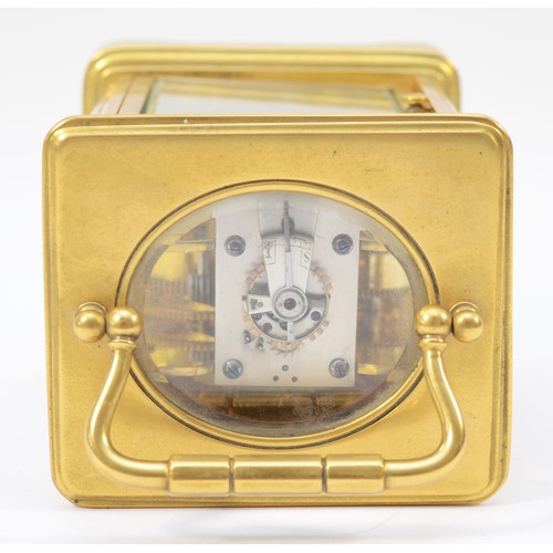 237 - E Gay Lamaille for Goldsmiths & Silversmiths Company, a late 19th century brass alarm carriage timep... 