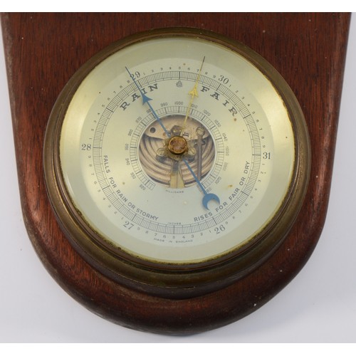 253 - A 20th century combination brass bulkhead clock and barometer, retailed by Mcleod & Son Liverpool, t... 