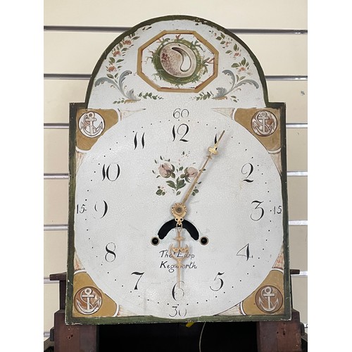 272 - A Victorian mahogany longcase clock, the arched painted dial inscribed 'Tho`s Earp Kegworth' with Ar... 