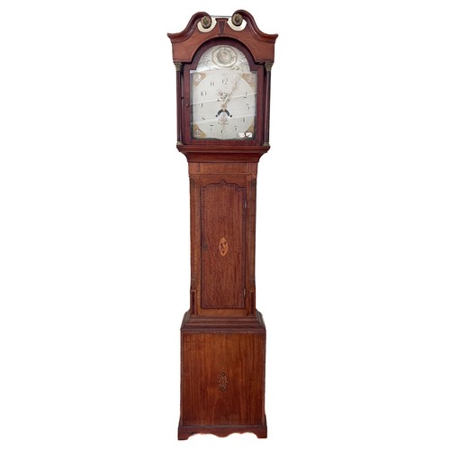 272 - A Victorian mahogany longcase clock, the arched painted dial inscribed 'Tho`s Earp Kegworth' with Ar... 