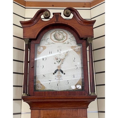 272 - A Victorian mahogany longcase clock, the arched painted dial inscribed 'Tho`s Earp Kegworth' with Ar... 