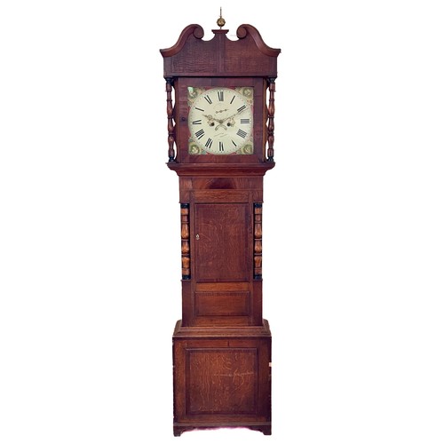 273 - A Victorian inlaid mahogany longcase clock, square painted dial inscribed J.Griffiths Bethesda, with... 