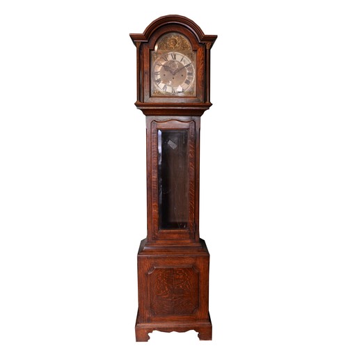 277 - Maple, London, a Victorian oak eight day chiming longcase clock, c.1900, the 12