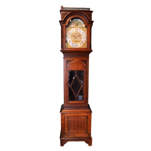 278 - F.A. Chandler, Leamington Spa, a Victorian oak eight day musical longcase clock, c.1880, the 13