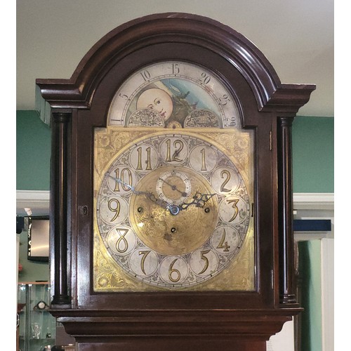 279 - A Victorian mahogany eight day musical longcase clock, c.1880, the 13