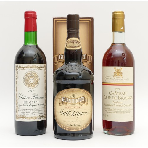 295 - Three bottles of alcohol to include a 1979 Chateau Plaisance Bergerac, a 1979 Chateau Tour de Bigorr... 