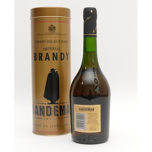 303 - Sandeman imperial brandy, 40%, 70cl bottle in a tin