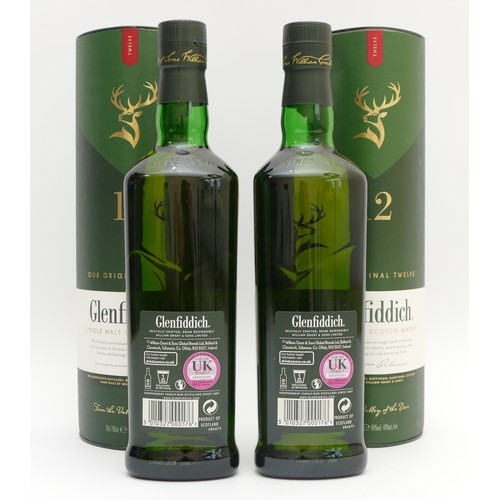 305 - Two bottles of Glenfiddich single malt Scotch whisky, 40%, 70cl each