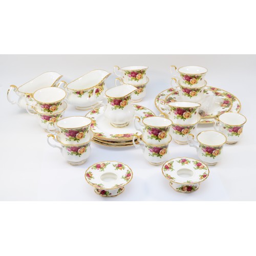 329 - An extensive Royal Albert Old Country Roses dinner service comprising of teapot, coffee pot, lidded ... 