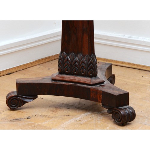 370 - A William IV rosewood side table, having moulded edge top with single drawer, supported on a tapered... 