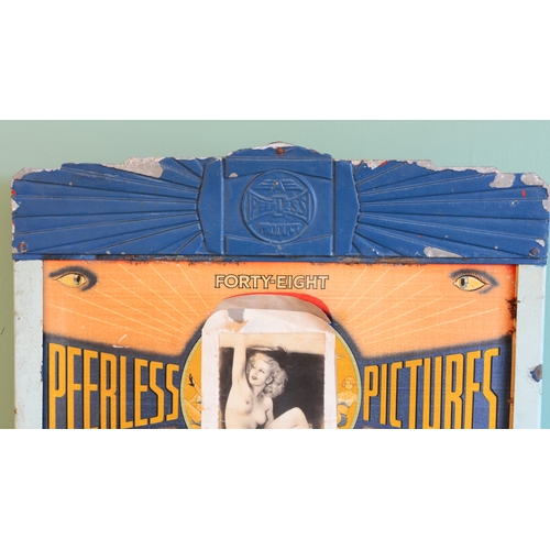 396 - Peerless Pictures stereoscopic viewer, c.1950's original Penny Arcade 'What the Butler Saw' machine,... 