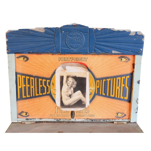 396 - Peerless Pictures stereoscopic viewer, c.1950's original Penny Arcade 'What the Butler Saw' machine,... 