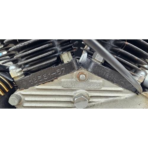 618 - 1957 Harley Davidson Sportster Custom, 883cc. Registration number 737 XVM (non transferrable). Frame... 