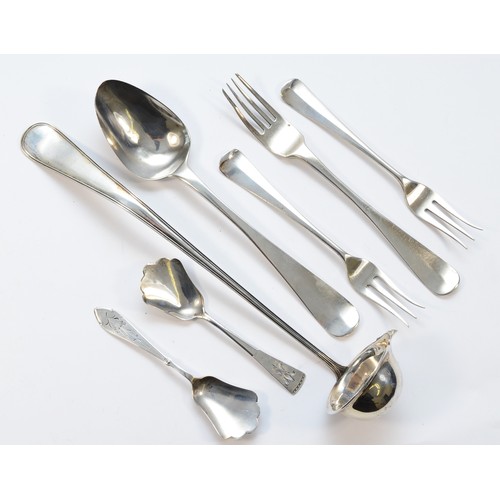 6 - A Dutch silver sauce ladle, 800 standard, and other Dutch silver flatware, 265gm