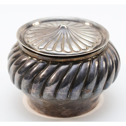 27 - A Victorian silver lidded bowl, Birmingham 1897, diameter 6.5cm, 53gm