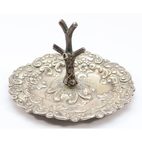 29 - An Edwardian silver ring tree, Birmingham 1903, diameter 10.5cm, 46gm