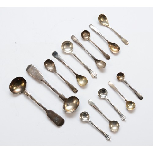 47 - A collection of George III and later condiment spoons, 71gm