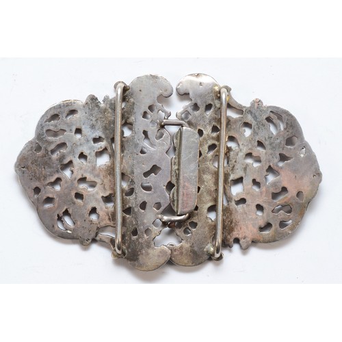 91 - A cast silver nurses buckle, London 1972, 60gm