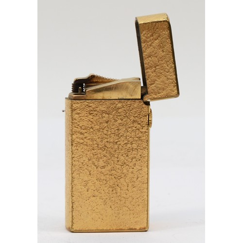 104 - Dunhill, a gold plated rollagas cigarette lighter