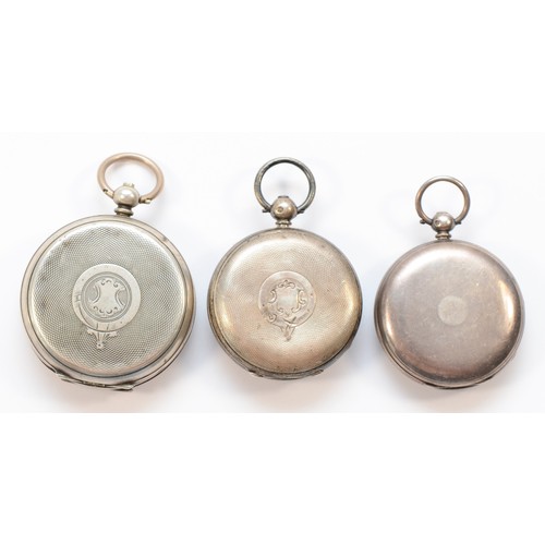 115 - A silver key wound fob watch, Chester 1842, 42mm, another London 1850, 42mm, both working but not gu... 