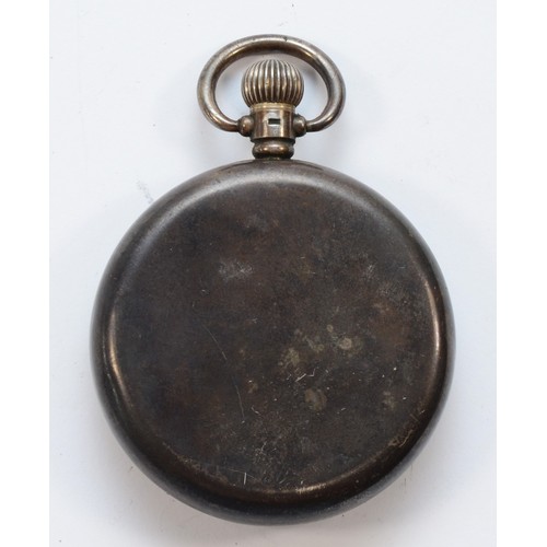 120 - Elgin, a silver keyless wind pocket watch, Birmingham 1928, screw bezel, 50mm, working when catalogu... 