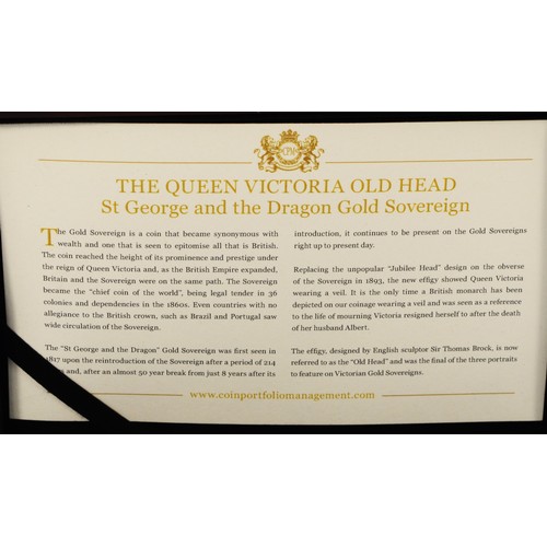 196 - Queen Victoria, full sovereign, 1900, sealed in a plastic case by Coin Portfolio Management, certifi... 