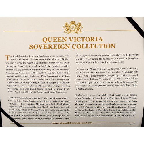 198 - Queen Victoria, Sovereign Collection, four full sovereigns, 1853 Shield Back, 1886 Young Head, 1894 ... 