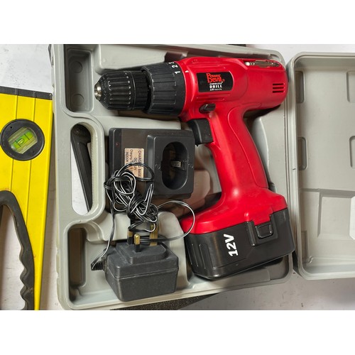 A Stanley Tool Box And Contents Together With Dirt Devil, Power Drills 