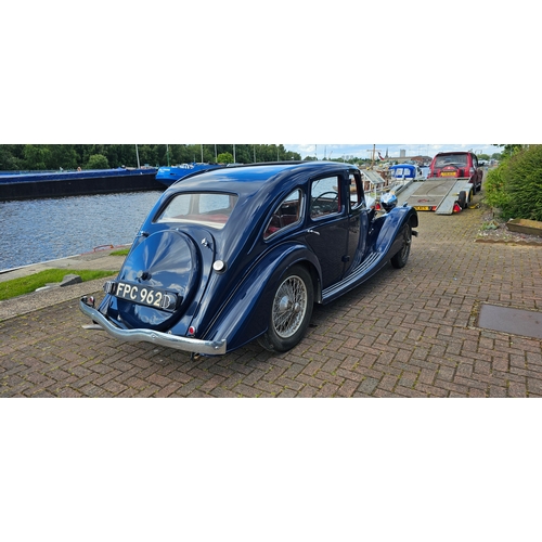 465 - 1937 Riley Kestral, 1 1/2lt. Registration number FPC 962. Chassis number 27K6499. Engine number  not... 