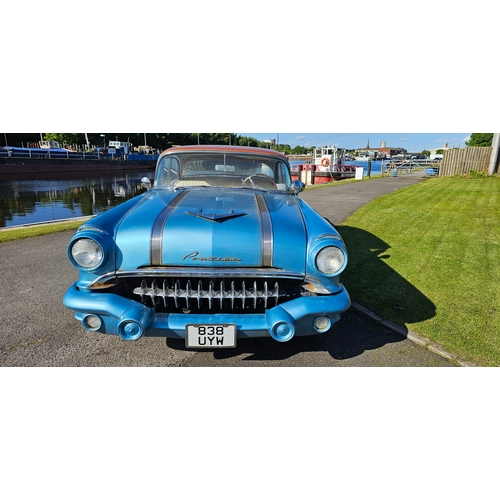 467 - 1956 Pontiac Star Chief, 5,200cc. Registration number 838 UYW (non transferrable). Chassis number L8... 