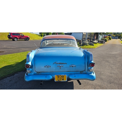 467 - 1956 Pontiac Star Chief, 5,200cc. Registration number 838 UYW (non transferrable). Chassis number L8... 